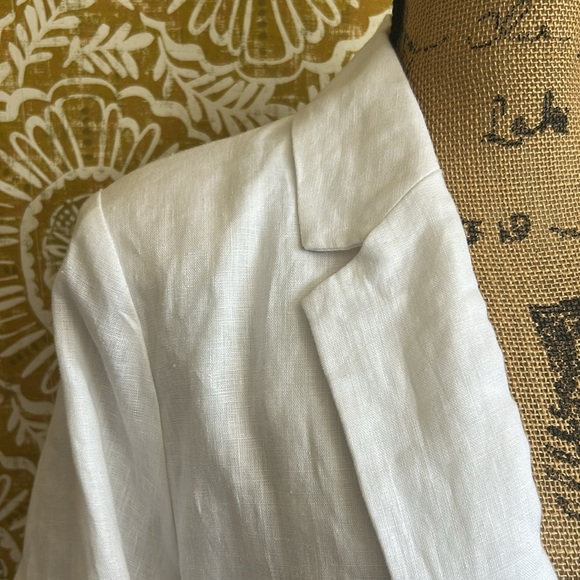 NWT STAUD Maxwell White Linen Single-Breasted Blazer size L SOLD OUT - Picture 4 of 16